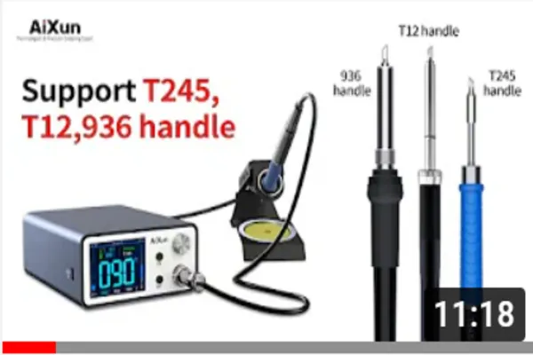 Soldering Station Aixun T3A Handpiece Cradle Support T12 936 and JBC C245 handle Review by SDG