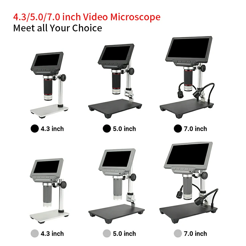 7 Inch HD Large Screen Digital Industrial Microscope for BGA Rework ...
